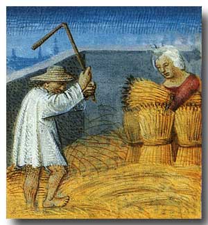 Battage au fléau - Pierre de Crescens