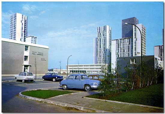 Quartier de la Croix Blanche, diversit de constructions vers 1970